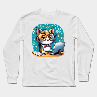 Smart Cat T-Shirt: The Ultimate Geek Chic Fashion Statement! Long Sleeve T-Shirt